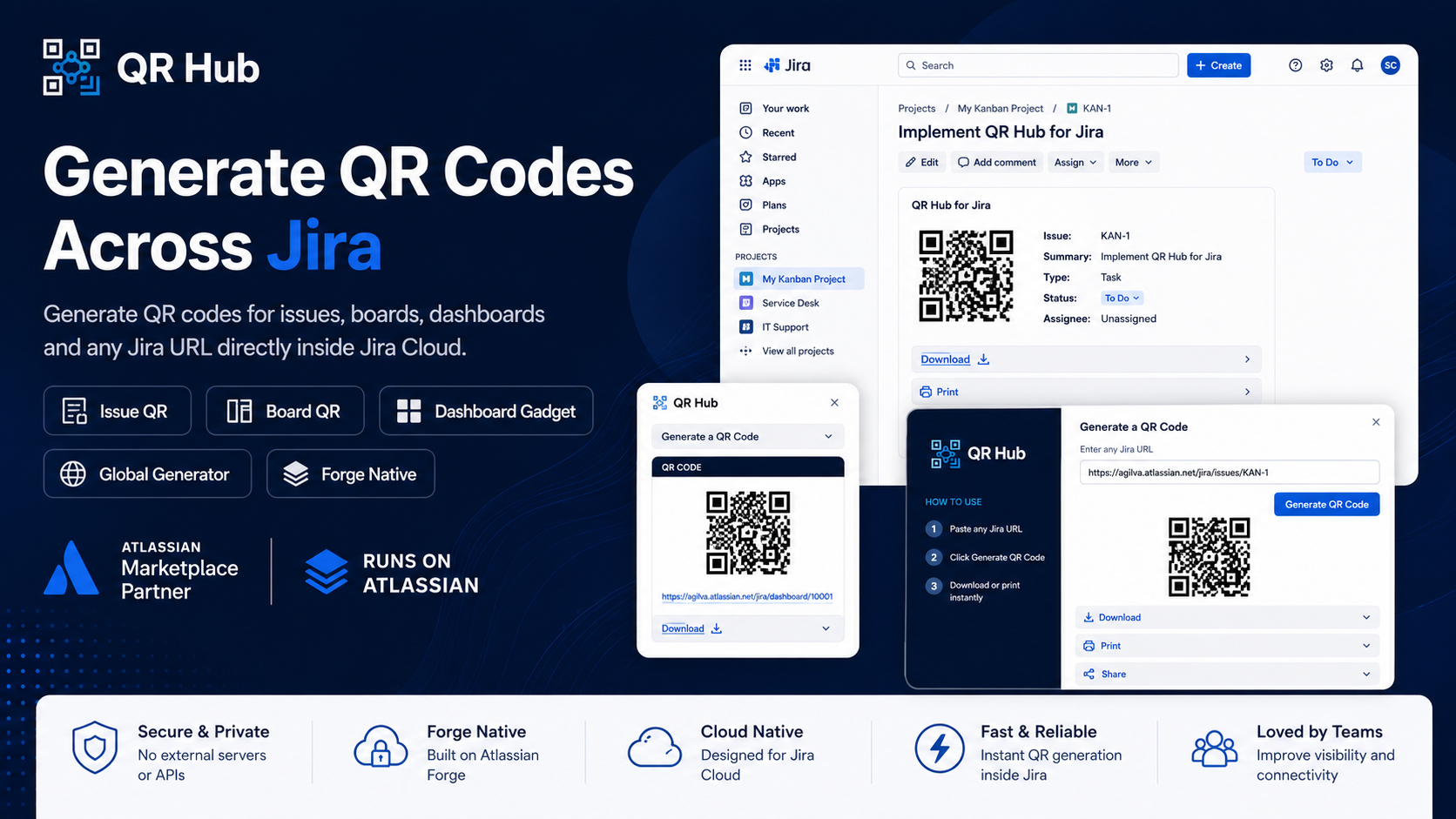 QR Hub for Jira — generate QR codes inside Jira Cloud